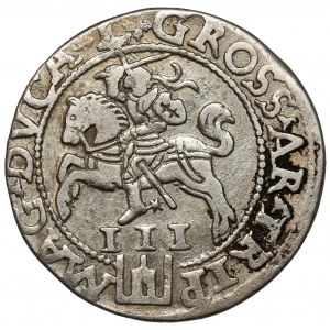 Zygmunt II August, Trojak Wilno 1562 - duża Pogoń - krzyże