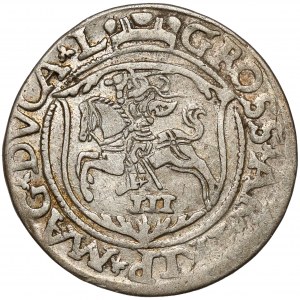 Sigismund II Augustus, Trojak Vilnius 1563 - gestreiftes Monogramm