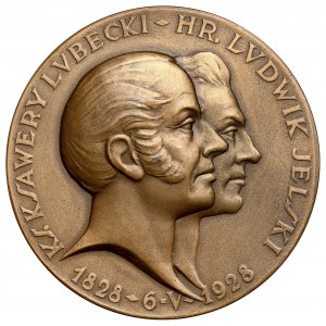 Medaille, 100. Jahrestag der Bank von Polen, Lubecki-Jelski 1928