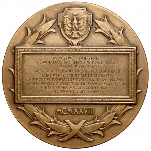Medaile, 100. výročí založení Polské banky, Lubecki-Jelski 1928