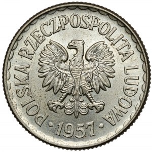 Próba NOWE SREBRO 1 złoty 1957 - technologiczna
