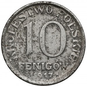 Königreich Polen, 10 fenig 1917 NBO - Inschrift BLISKO