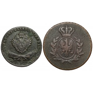 Grand Duchy of Poznań 3 pennies 1816 and Galicia 1 penny 1794 (2pc)