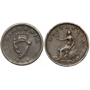 Anglicko a Írsko, séria 2 bronzových mincí