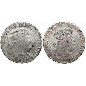 Augustus III Sas, Lipsko 1753, sada dvoch zlatých (2ks)