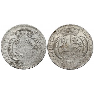 Augustus III Sas, Leipzig 1753 double gold coin, set (2pcs)