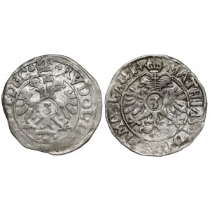 Deutschland, 3 kreuzer 1601-1614, Satz (2Stk)