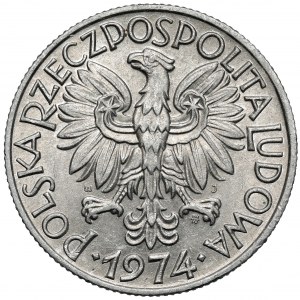 Rybak 5 złotych 1974 - na TRAWCE (z prawej) - b.rzadki