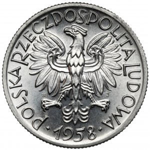 Rybak 5 złotych 1958 - wąska ósemka