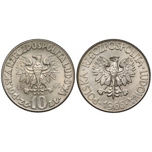 10 złotych 1965-1966, Kopernik i Kościuszko - piękne (2szt)