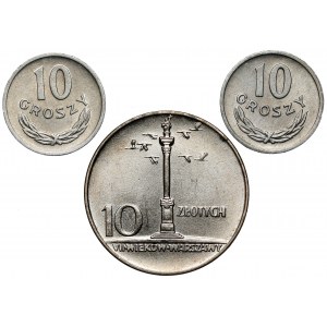 10 Pfennige und Kleine Säule 1962-1966 (3Stück)