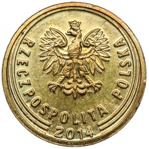 Destrukt 2 grosze 2014 Royal Mint - JEDNOSTRONNY