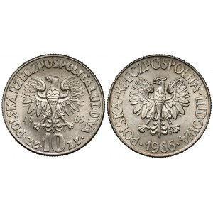 10 gold 1965-1966, Copernicus and Kosciuszko (2pcs)