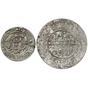 Zygmunt III Waza, Grosz Gdańsk 1627 i August III Sas, Ort Lipsk 1754, zestaw (2szt)