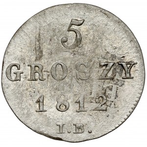 Duchy of Warsaw, 5 pennies 1812 IB - narrow 5