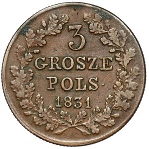 Novembrové povstanie, 3 groše 1831 KG