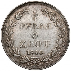 3/4 rubla = 5 złotych 1840 MW, Warszawa