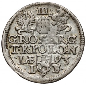 Zygmunt III Waza, Trojak Olkusz 1593 - znak pod Lewartem