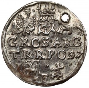Zygmunt III Waza, Trojak Lublin 1597 - monogram - ILUSTROWANY