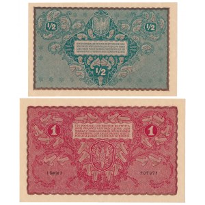 1 mkp 08.1919 i 1/2 mkp 02.1920 - zestaw (2szt)