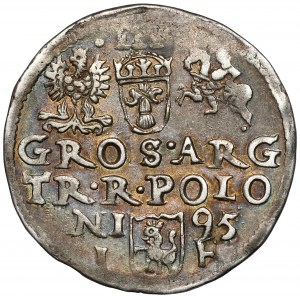 Zygmunt III Waza, Trojak Olkusz 1595 - znak na Aw.