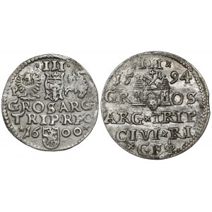 Zygmunt III Waza, Trojak Ryga 1594 i Poznań 1600 (2szt)