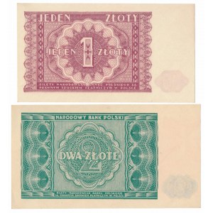 1 i 2 złote 1946 - zestaw (2szt)