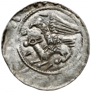 Ladislaus II the Exile, Denarius - Eagle and Hare