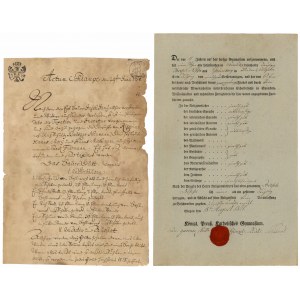 Stare dokumenty z lat 1758 i 1821 (2szt)