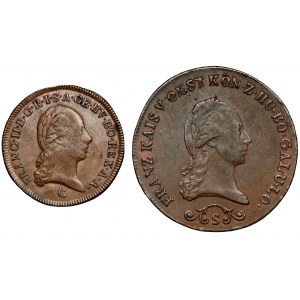 Rakúsko, 1-3 kreutzer 1800-1812, partia (2ks)