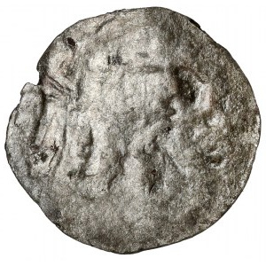 Ladislaus II Jagiello, Cracow denarius - double cross - letter W