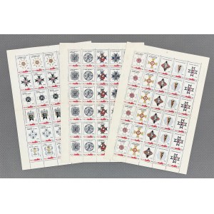 Solidarität, ARKUSES von Briefmarken aus der Serie von 1939 von Abzeichen von militärischen Formationen.