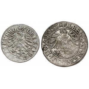 Prusy, Albrecht Hohenzollern, Szeląg 1550 i Grosz 1535, zestaw (2szt)