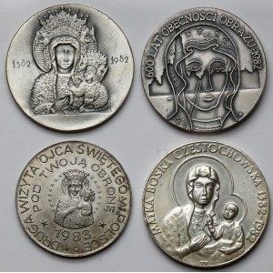 Silver religious medals, set (4pcs)