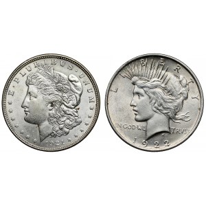 USA, Dollar 1921-1922, Los (2Stück)