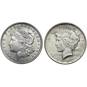 USA, Dollar 1921-1923, šarže (2ks)