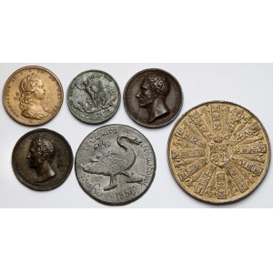 Europa, Posten von 6 gegossenen Medaillen