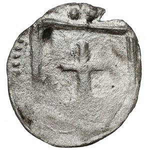 Ladislaus II Jagiello, Cracow denarius - double cross - two points