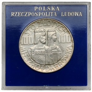Vzorka SILVER 100 zlatých 1966 Mieszko a Dąbrówka - pol figúrky