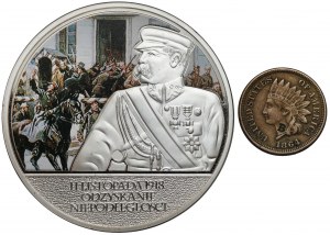 Poland-U.S. 1000th Anniversary Medal, Cent 1864 - countermarked, set (2pcs)