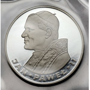 100 zlatých 1982 Ján Pavol II - zrkadlová známka - s puzdrom