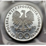 100 złotych 1982 Jan Paweł II - stempel lustrzany - z etui