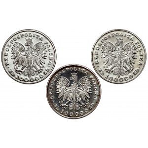 Mały Tryptyk 100.000 złotych 1990 - komplet (3szt)