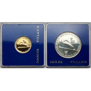 Lake Placid 1980 2.000 Gold und 200 Gold Silber - Satz (2Stück)