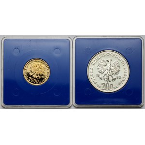 Lake Placid 1980 2.000 Gold und 200 Gold Silber - Satz (2Stück)