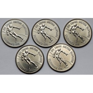 20.000 złotych 1993 Lillehammer, zestaw (5szt)