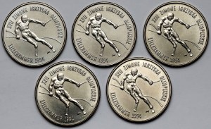 20,000 Gold 1993 Lillehammer, set (5pcs)