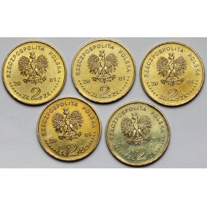 2 gold 2001 Jan III Sobieski, set (5pcs)