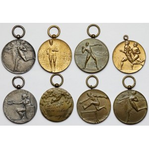 Award medals - an interesting set of different, engraved ones (8pcs)