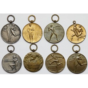 Medale nagrodowe - ciekawy zestaw różnych, grawerowanych (8szt)